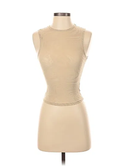 Pre-owned I.am.gia Sleeveless Top Tan Halter Neckline Tops In Brown