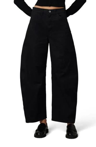 Joe's Jeans The Bowie High Waist Ankle Barrel Twill Pants In Black