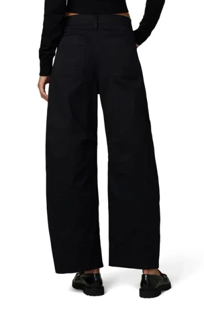 Joe's Jeans The Bowie High Waist Ankle Barrel Twill Pants In Black