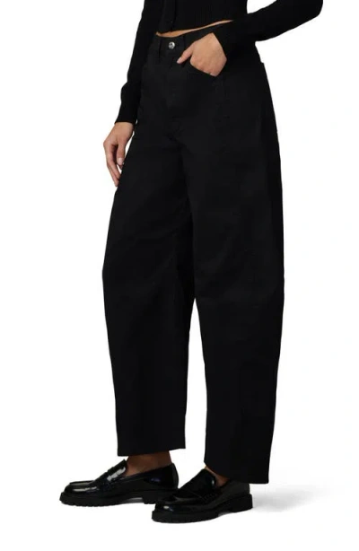 Joe's Jeans The Bowie High Waist Ankle Barrel Twill Pants In Black