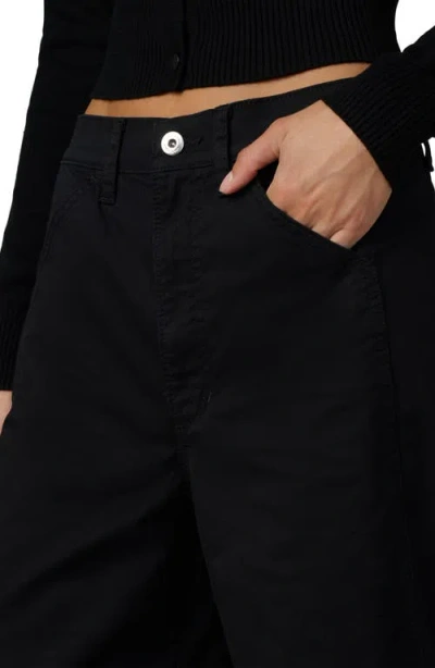 Joe's Jeans The Bowie High Waist Ankle Barrel Twill Pants In Black