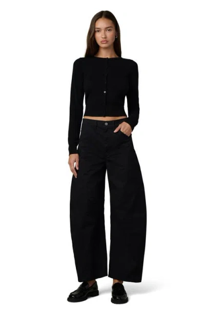 Joe's Jeans The Bowie High Waist Ankle Barrel Twill Pants In Black