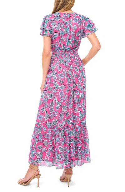 Cece Women's Double Ruffle Short-sleeve Maxi Dress In Multi