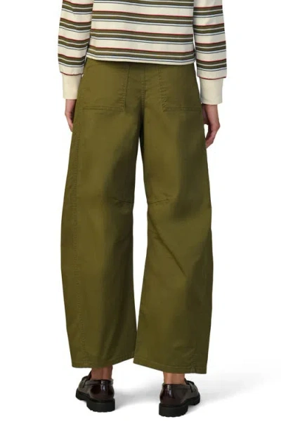 Joe's Jeans The Bowie High Waist Ankle Barrel Twill Pants In Green