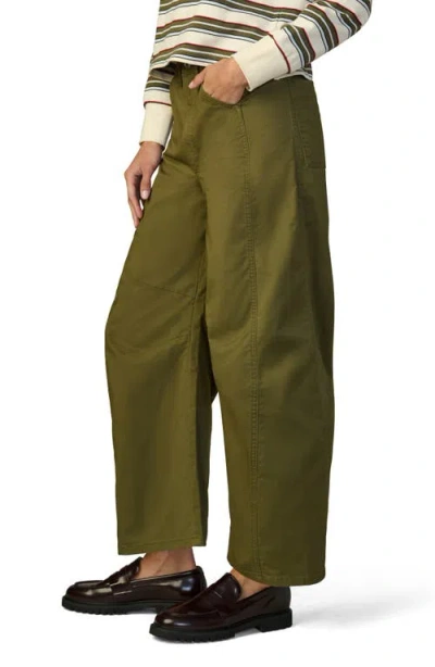 Joe's Jeans The Bowie High Waist Ankle Barrel Twill Pants In Green