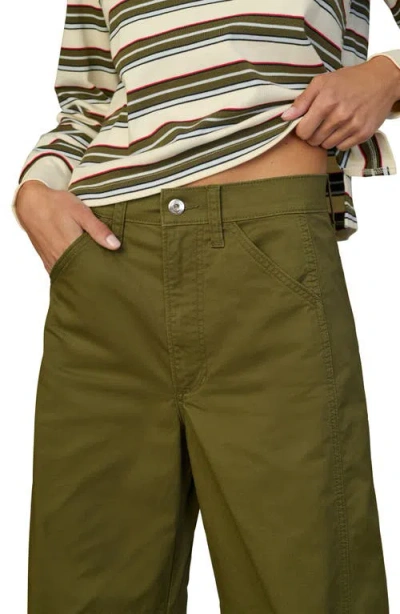 Joe's Jeans The Bowie High Waist Ankle Barrel Twill Pants In Green