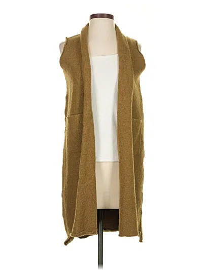 Pre-owned Eileen Fisher Wool Cardigan Sweater In Brown