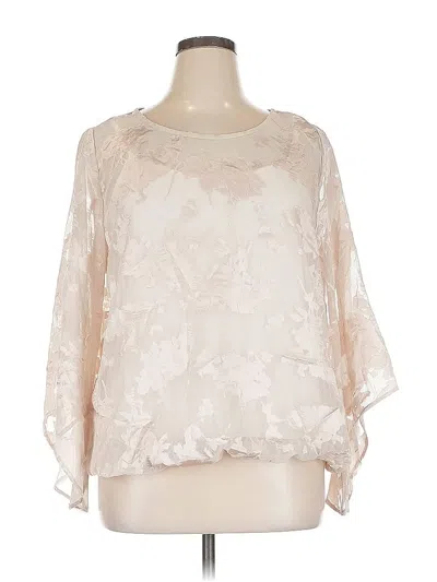 Pre-owned Roz & Ali 3/4 Sleeve Blouse In White