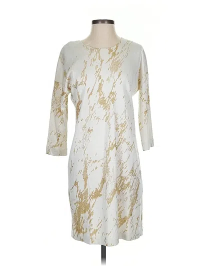 Pre-owned Three Dots Casual Dress In White