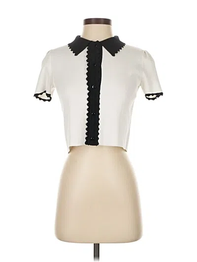 Pre-owned Truth By Republic Short Sleeve Blouse In White