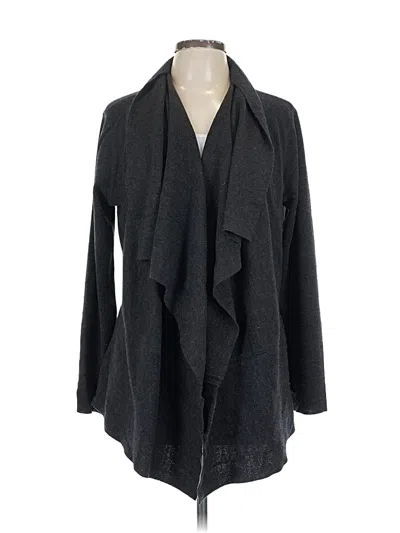 Pre-owned Eileen Fisher Wool Cardigan Sweater In Gray