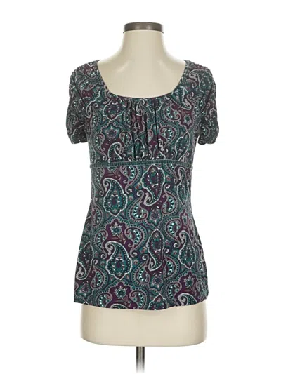 Pre-owned Maurices Short Sleeve Top Teal Scoop Neck Tops In Blue