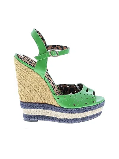 Pre-owned Jessica Simpson Wedges In Green