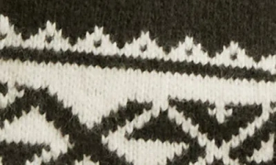 Reiss Forest Green Wool-blend Fair Isle Zip Jumper In Gray