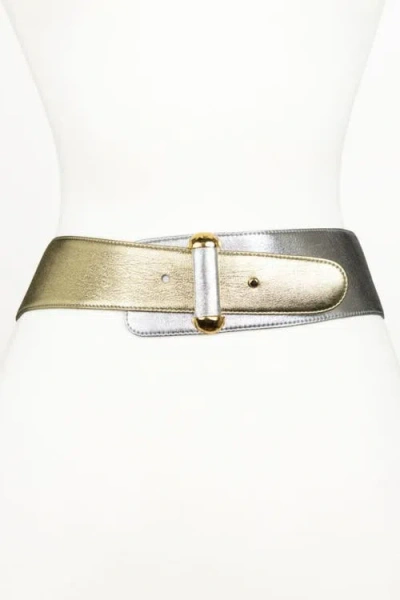 Raina Belts Vixen Color Block Leather Belt In Multi