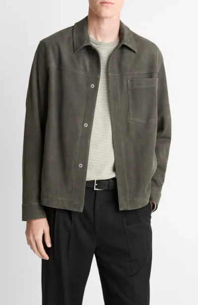 Vince Modern Lambskin Trucker Jacket In Green