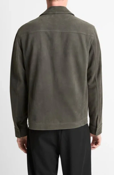 Vince Modern Lambskin Trucker Jacket In Green