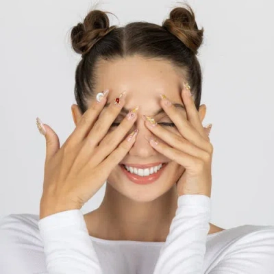 3h Nails Heart Royale Luxury Hand Made Press On Nails In White