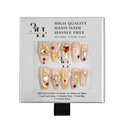 3h Nails Heart Royale Luxury Hand Made Press On Nails In White