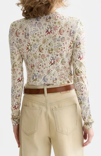 Scotch & Soda Print Long Sleeve T-shirt In Multi