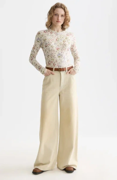 Scotch & Soda Print Long Sleeve T-shirt In Multi