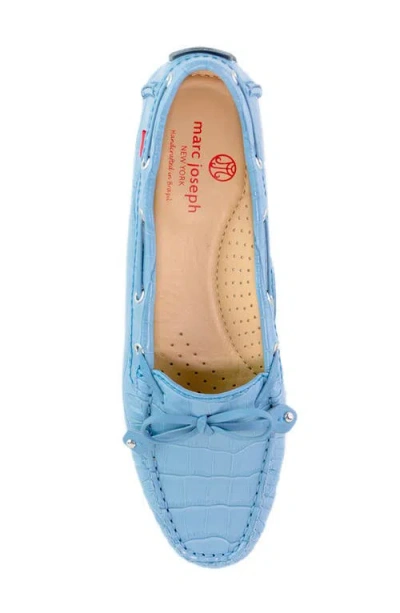 Marc Joseph New York Cypress Hill Croco Tiebow Driver Loafer In Blue