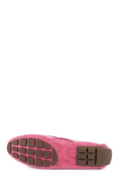 Marc Joseph New York Cypress Hill Leather Tiebow Driver Loafer In Pink