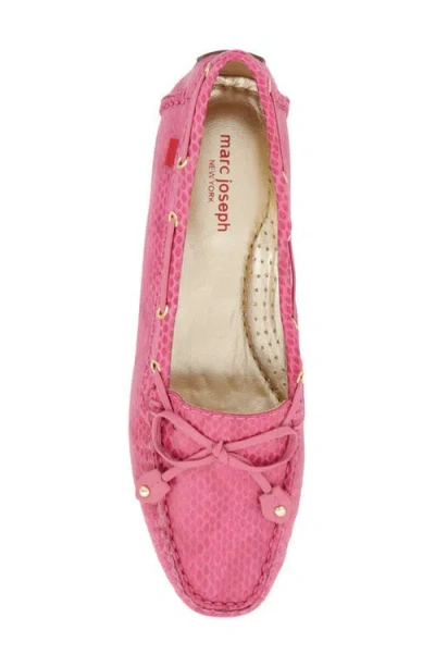 Marc Joseph New York Cypress Hill Leather Tiebow Driver Loafer In Pink
