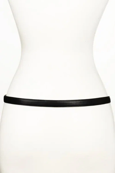 Raina Belts Elephant Clasp Leather Belt In Black