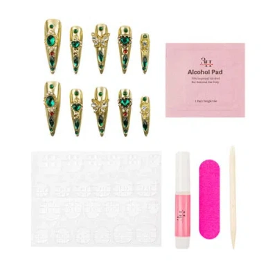 3h Nails Emerald Empress Luxury Hand Made Press On Nails In Multi