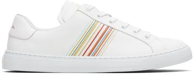 Paul Smith Hansen Sneakers With Multicolor Stripe Detail In White