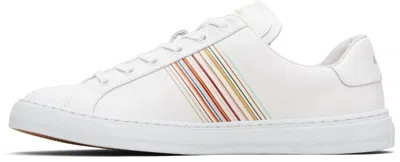 Paul Smith Hansen Sneakers With Multicolor Stripe Detail In White