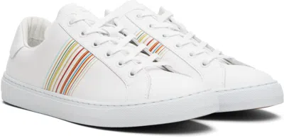 Paul Smith Hansen Sneakers With Multicolor Stripe Detail In White