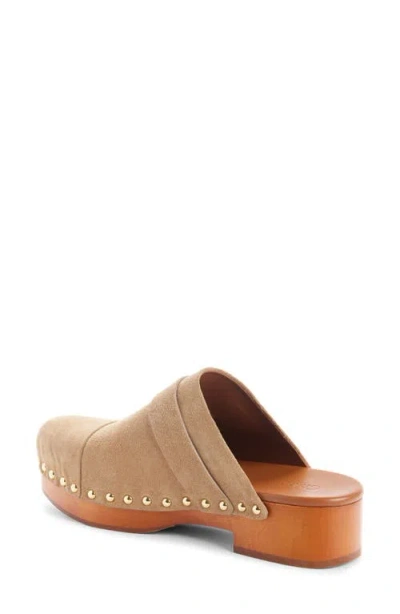 Chloé Jeannette 40 Embellished Suede Clogs In Brown