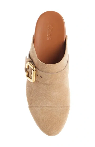 Chloé Jeannette 40 Embellished Suede Clogs In Brown