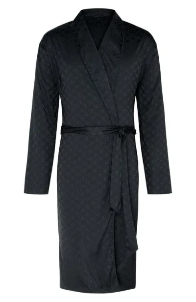 Savage X Fenty Savage X Satin Jacquard Robe In Black
