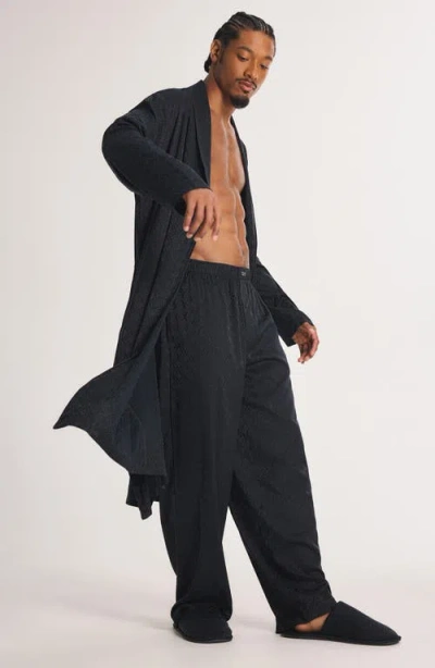 Savage X Fenty Savage X Satin Jacquard Robe In Black