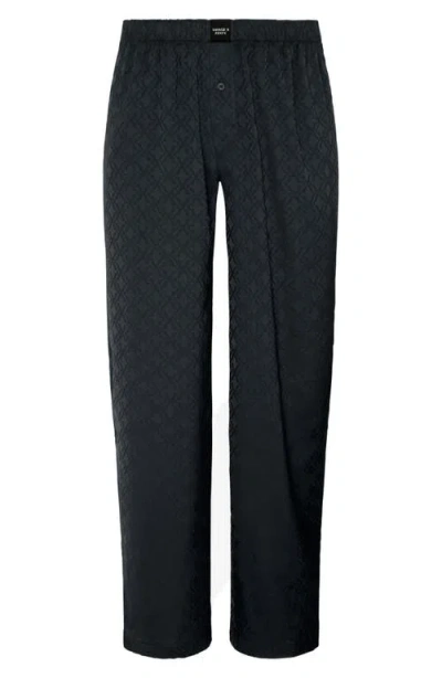 Savage X Fenty Savage X Satin Jacquard Sleep Pants In Black