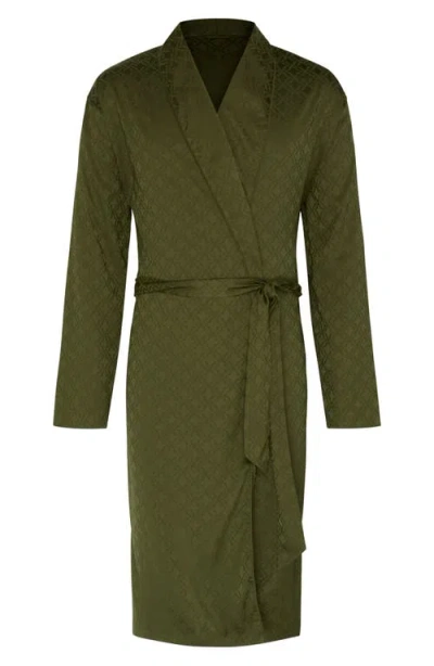 Savage X Fenty Savage X Satin Jacquard Robe In Green