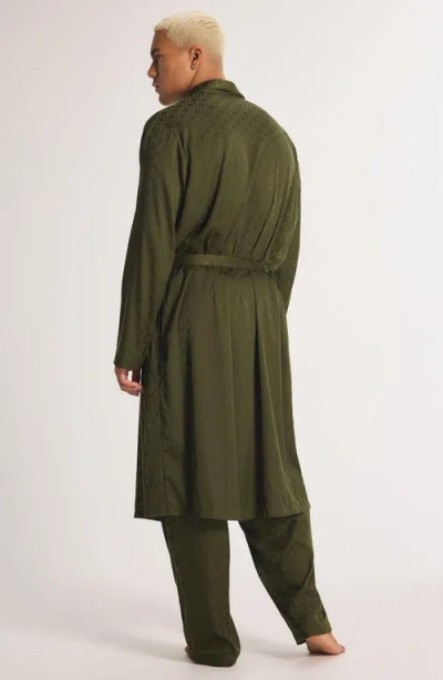 Savage X Fenty Savage X Satin Jacquard Robe In Green
