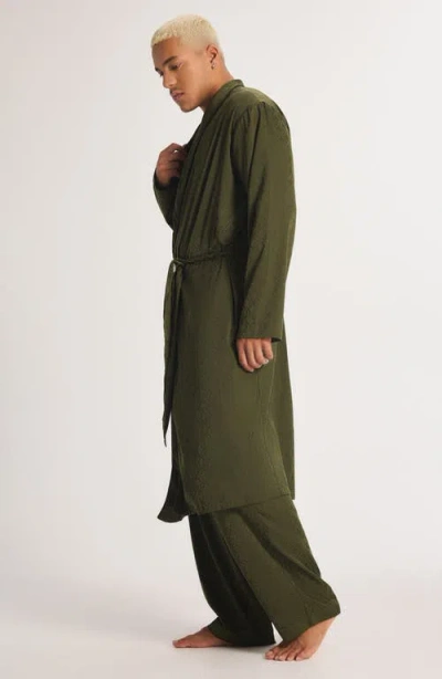 Savage X Fenty Savage X Satin Jacquard Robe In Green
