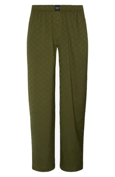 Savage X Fenty Savage X Satin Jacquard Sleep Pants In Green