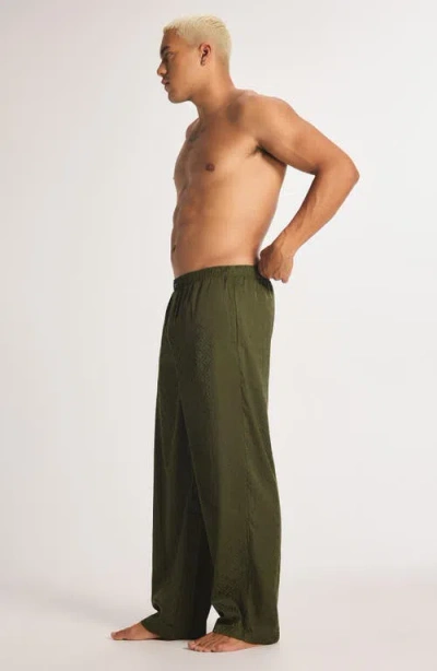 Savage X Fenty Savage X Satin Jacquard Sleep Pants In Green