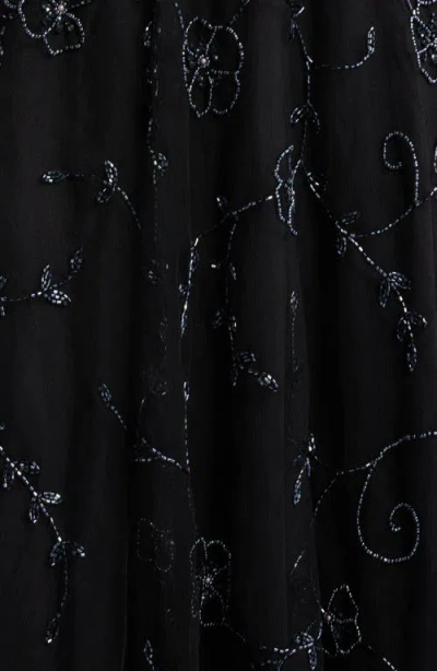 Pisarro Nights Beaded Mesh Gown With Jacket In Black