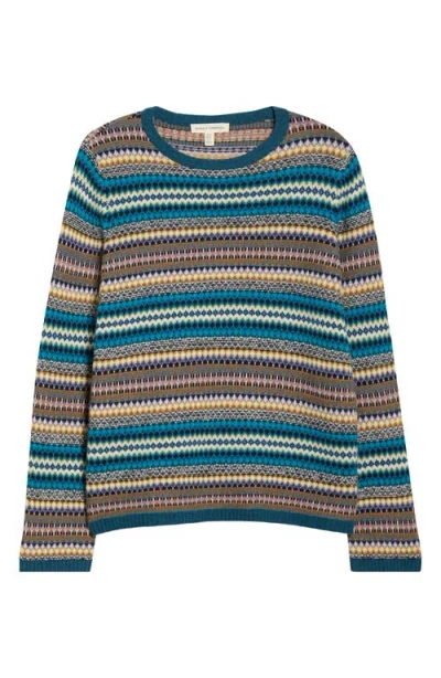 Seasalt Cornwall Percella Cove Fair Isle Merino Wool Blend Sweater In Blue