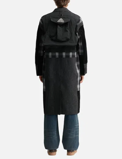 Junya Watanabe Patchwork Coat Featuring Multiple Pockets In Gray
