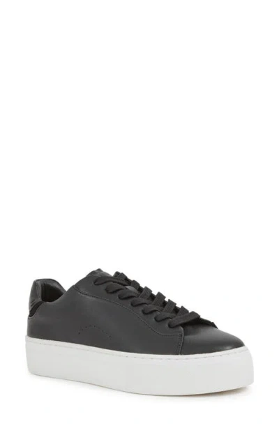 Reiss Black Leather Low-top Trainers In Black
