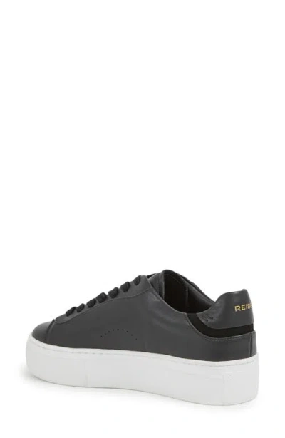 Reiss Black Leather Low-top Trainers In Black