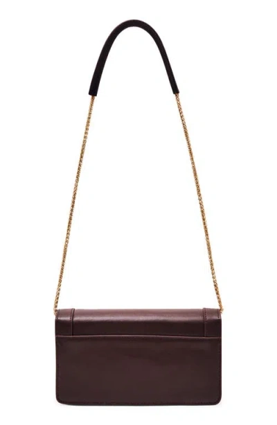 Reiss Talia Leather Shoulder Bag In Purple