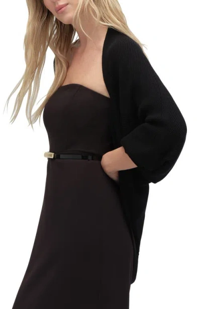 Favorite Daughter The Layla Rib Wool Shrug Cardigan In Black